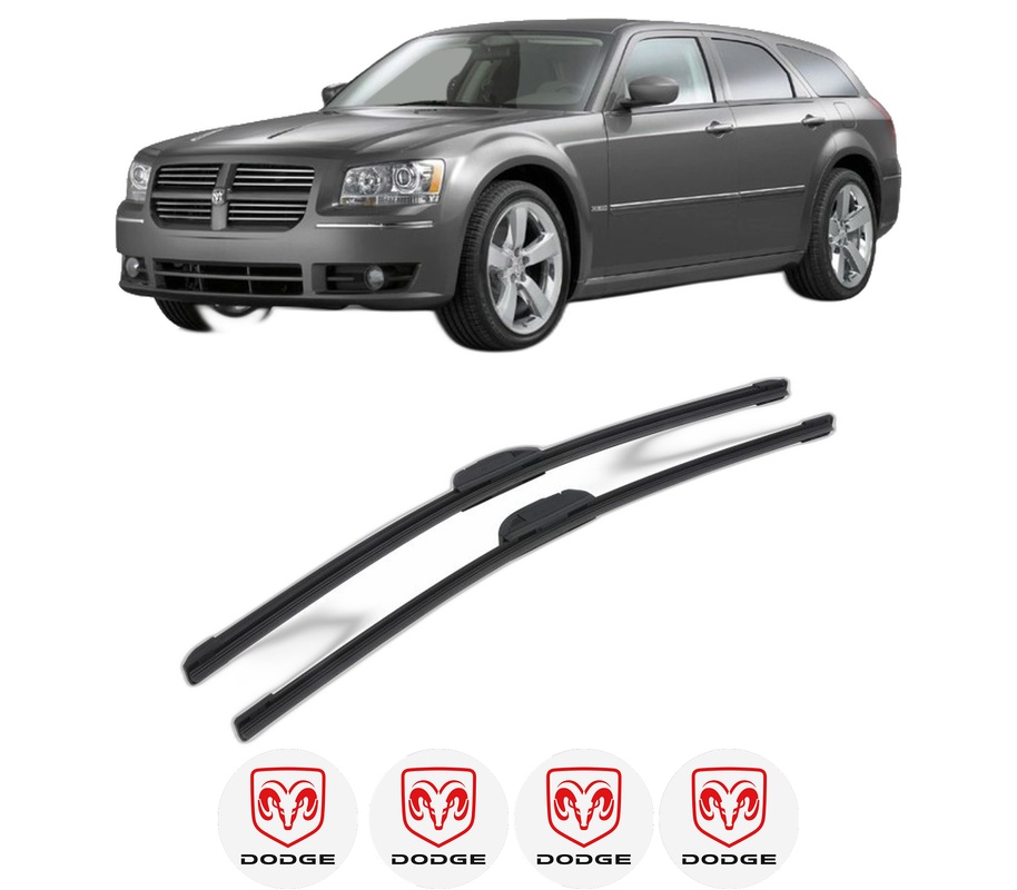 Set stergatoare auto DODGE MAGNUM Estate din 2004-2008, pentru parbriz auto, 2 bucati, Bosch Aerotwin Retrofit, din cauciuc siliconat rezistent, 4 Stickere Auto DODGE