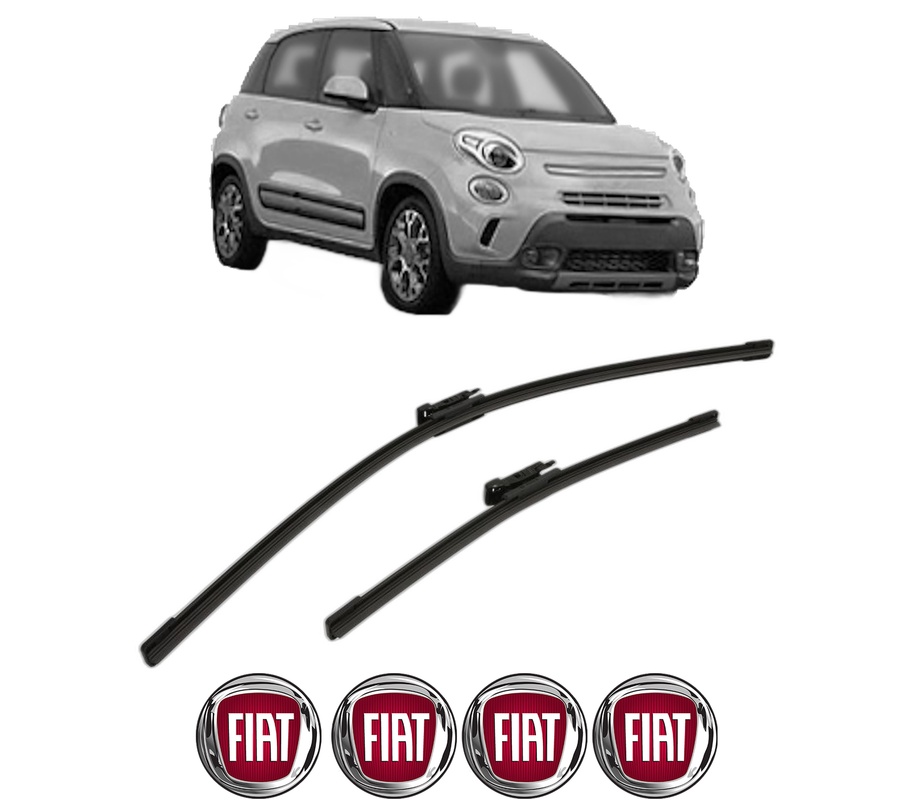 Set stergatoare auto FIAT 500L (351_, 352_) din 2012-2018, pentru parbriz auto, 2 bucati, Bosch Aerotwin Multi, din cauciuc siliconat rezistent, 4 Stickere Auto FIAT