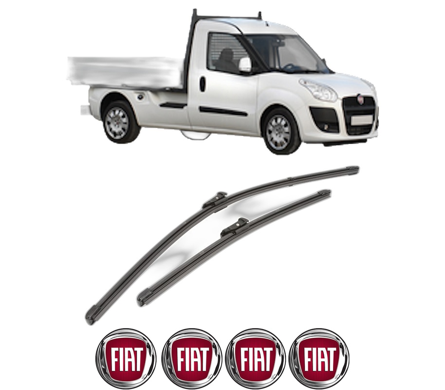 Set stergatoare auto FIAT DOBLO Platform/Chassis (263_) din 2010-2023, pentru parbriz auto, 2 bucati, Valeo Silencio Xtrm, din cauciuc siliconat rezistent, 4 Stickere Auto FIAT