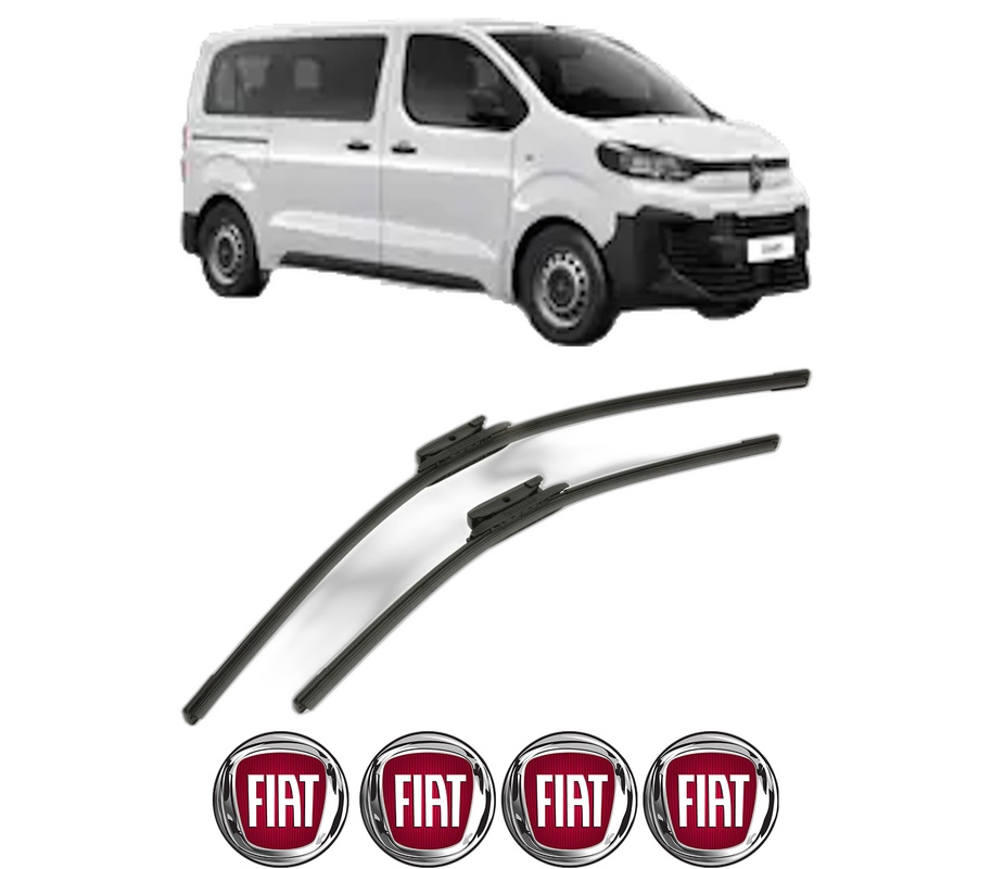 Set stergatoare auto FIAT SCUDO Bus din 2022-2024, pentru parbriz auto, 2 bucati, Bosch Aerotwin, din cauciuc siliconat rezistent, 4 Stickere Auto FIAT