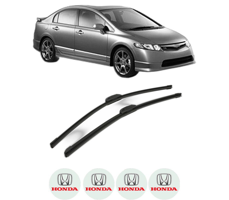 Set stergatoare auto HONDA CIVIC VIII Saloon (FD, FA) din 2005-2010, pentru parbriz auto, 2 bucati, Bosch Aerotwin Retrofit, din cauciuc siliconat rezistent, 4 Stickere Auto HONDA