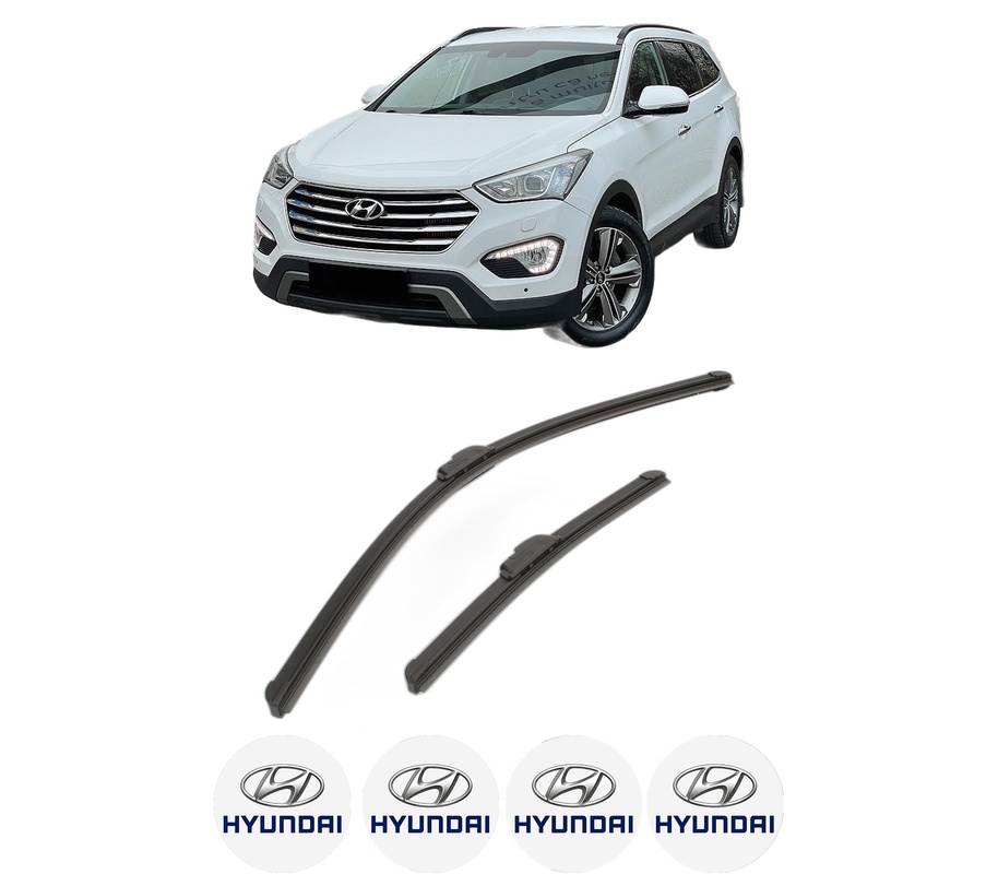 Set stergatoare auto HYUNDAI GRAND SANTA FÉ din 2013-2014, pentru parbriz auto, 2 bucati, Bosch Aerotwin Retrofit, din cauciuc siliconat rezistent, 4 Stickere Auto HYUNDAI
