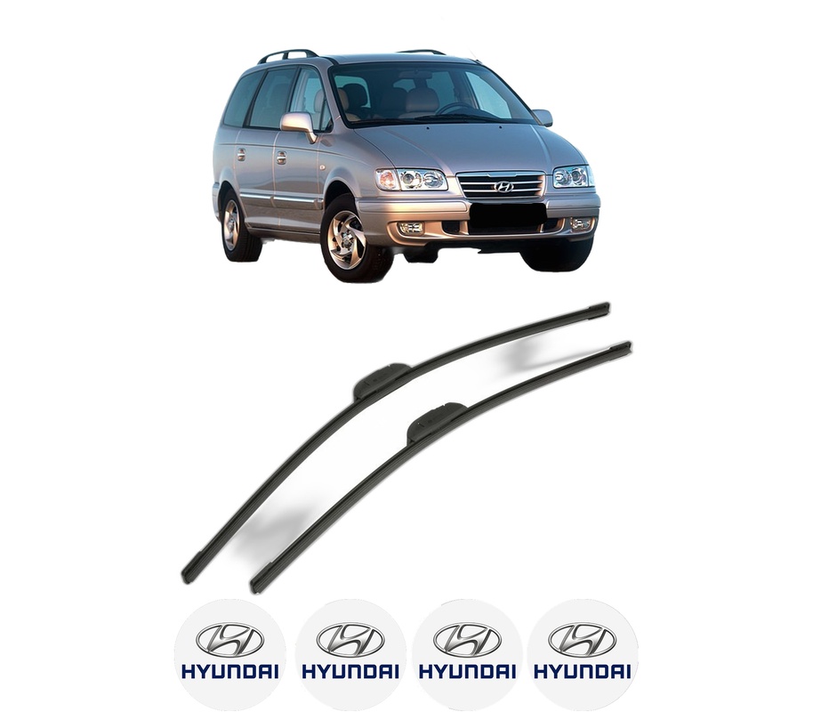 Set stergatoare auto HYUNDAI HIGHWAY VAN din 2000-2003, pentru parbriz auto, 2 bucati, Bosch Aerotwin Retrofit, din cauciuc siliconat rezistent, 4 Stickere Auto HYUNDAI