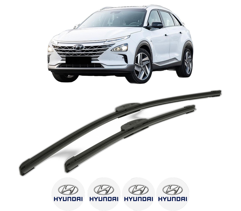 Set stergatoare auto HYUNDAI NEXO (FE) din 2018, pentru parbriz auto, 2 bucati, Bosch Aerotwin Retrofit, din cauciuc siliconat rezistent, 4 Stickere Auto HYUNDAI
