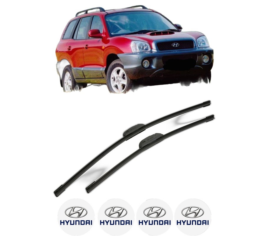 Set stergatoare auto HYUNDAI SANTA FÉ I (SM) din 2001-2003, pentru parbriz auto, 2 bucati, Bosch Aerotwin Retrofit, din cauciuc siliconat rezistent, 4 Stickere Auto HYUNDAI