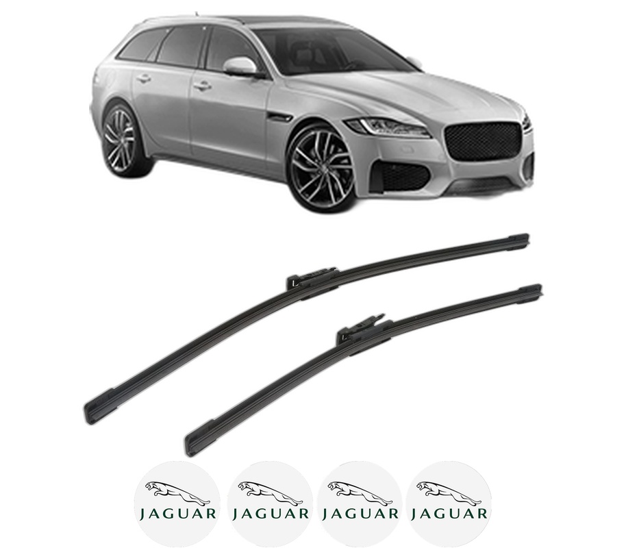 Set stergatoare auto JAGUAR XF SPORTBRAKE (X250) din 2012-2015, pentru parbriz auto, 2 bucati, Bosch Aerotwin, din cauciuc siliconat rezistent, 4 Stickere Auto JAGUAR