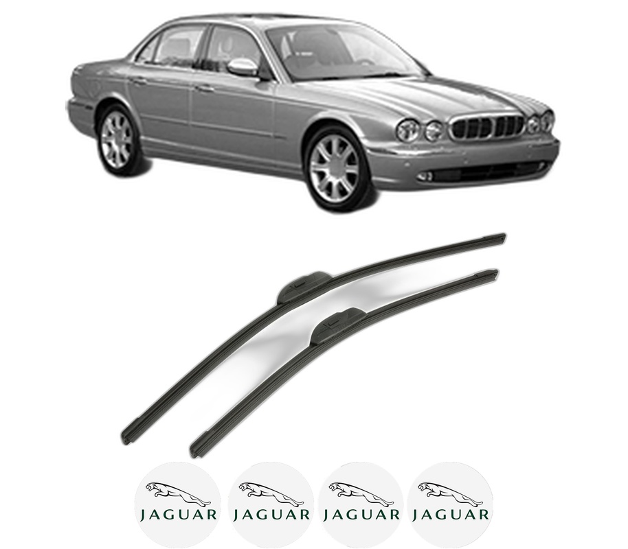 Set stergatoare auto JAGUAR XJ (X350, X358) din 2003-2009, pentru parbriz auto, 2 bucati, Bosch Aerotwin Retrofit, din cauciuc siliconat rezistent, 4 Stickere Auto JAGUAR
