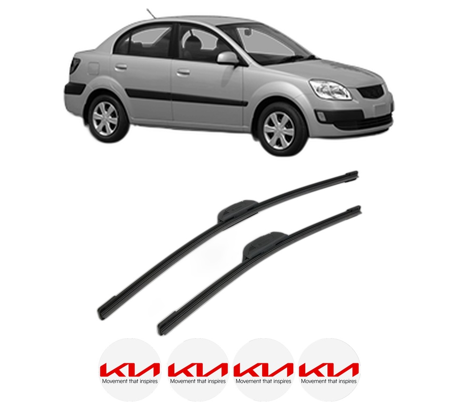 Set stergatoare auto KIA RIO II Saloon (JB) din 2005-2008, pentru parbriz auto, 2 bucati, Bosch Aerotwin Retrofit, din cauciuc siliconat rezistent, 4 Stickere Auto KIA
