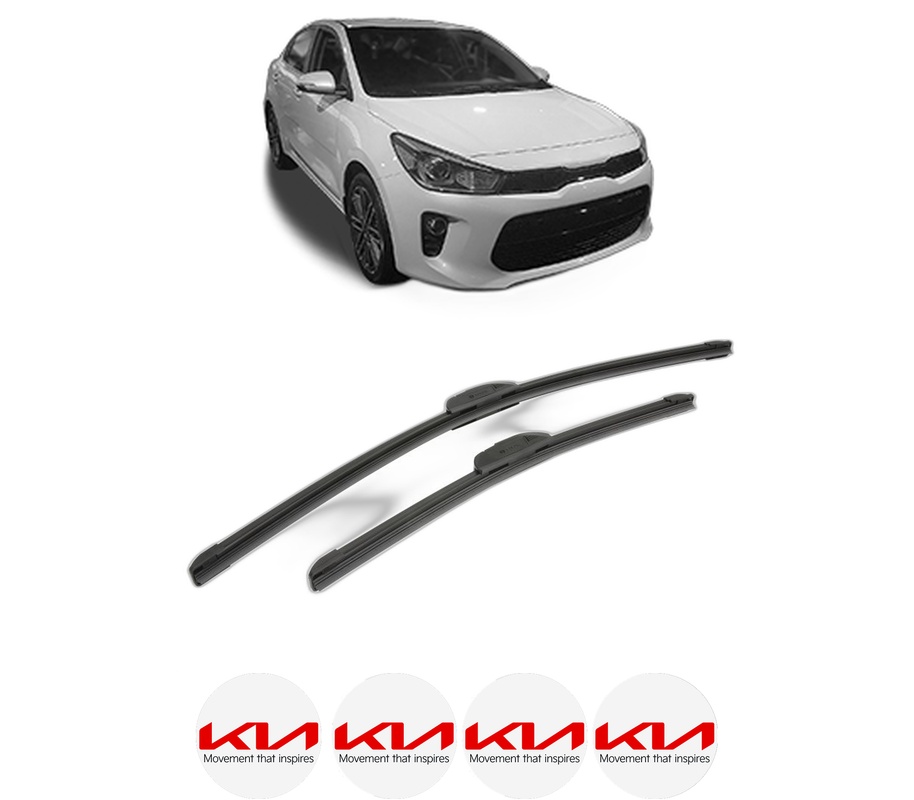 Set stergatoare auto KIA RIO IV Saloon (SC, FB) din 2017, pentru parbriz auto, 2 bucati, Bosch Aerotwin Retrofit, din cauciuc siliconat rezistent, 4 Stickere Auto KIA