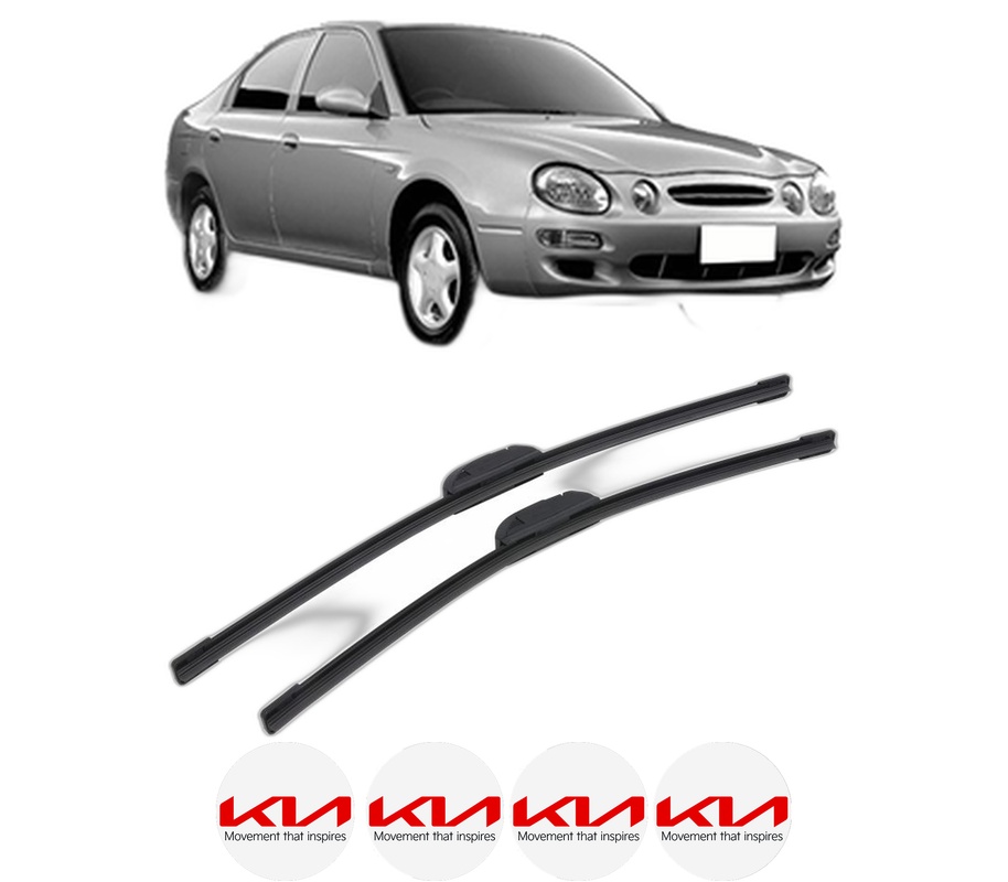 Set stergatoare auto KIA SHUMA I (FB) din 1997, pentru parbriz auto, 2 bucati, Bosch Aerotwin Retrofit, din cauciuc siliconat rezistent, 4 Stickere Auto KIA