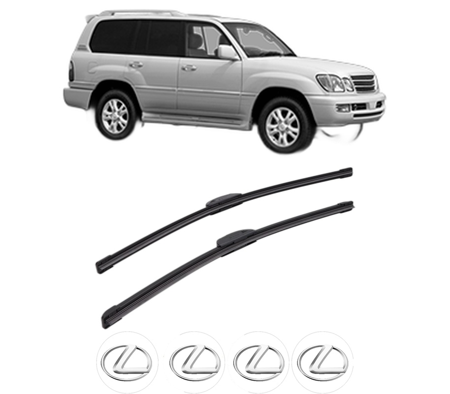 Set stergatoare auto LEXUS LX (UZJ100) din 1998-2008, pentru parbriz auto, 2 bucati, Bosch Aerotwin Retrofit, din cauciuc siliconat rezistent, 4 Stickere Auto LEXUS
