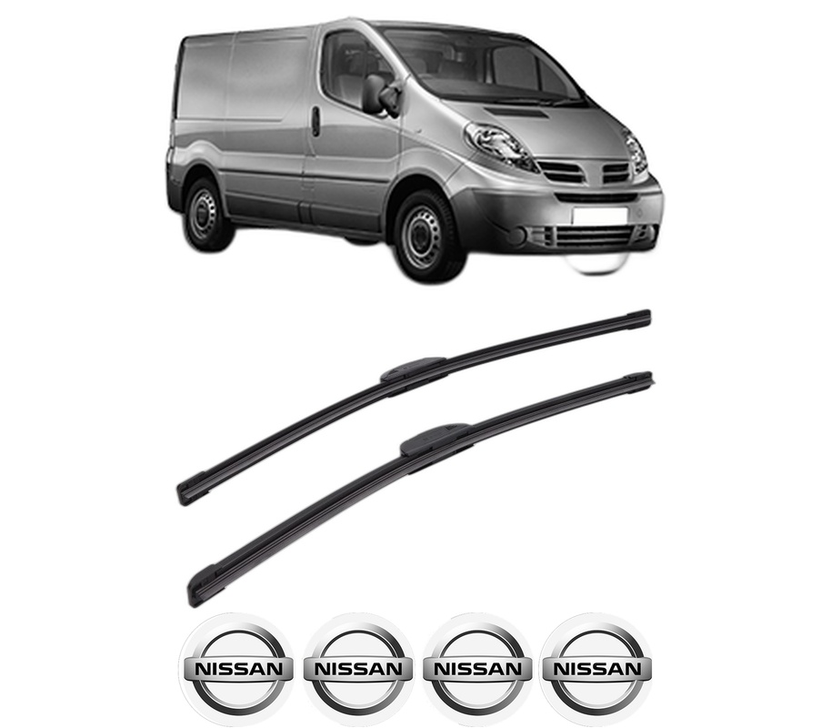 Set stergatoare auto NISSAN PRIMASTAR Van (X83) din 2002-2008, pentru parbriz auto, 2 bucati, Bosch Aerotwin Retrofit, din cauciuc siliconat rezistent, 4 Stickere Auto NISSAN