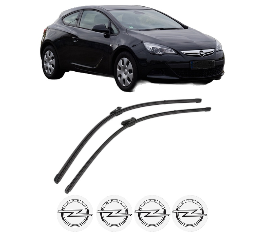 Set stergatoare auto OPEL ASTRA J GTC din 2011-2018, pentru parbriz auto, 2 bucati, Valeo Silencio Xtrm, din cauciuc siliconat rezistent, 4 Stickere Auto OPEL