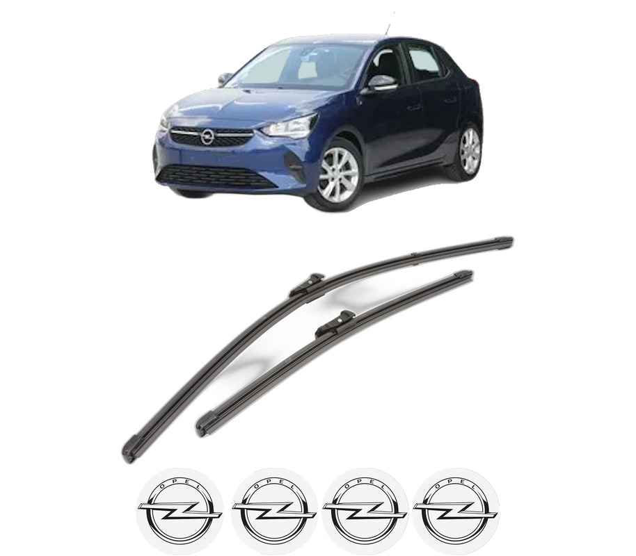 Set stergatoare auto OPEL CORSA F Hatchback Van din 2019, pentru parbriz auto, 2 bucati, Valeo Silencio Xtrm, din cauciuc siliconat rezistent, 4 Stickere Auto OPEL