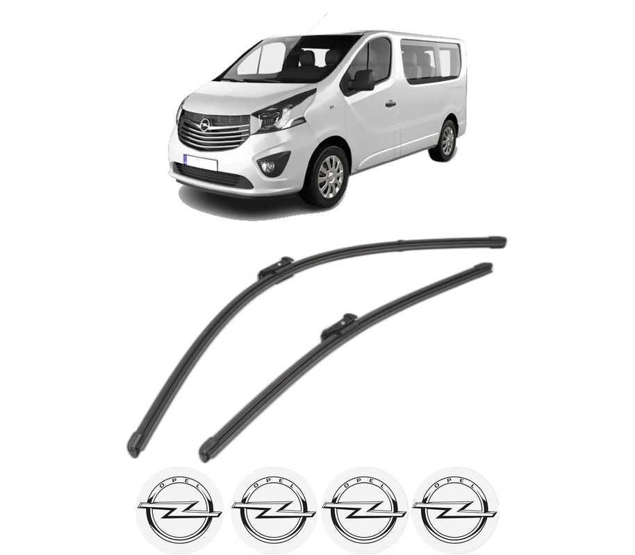 Set stergatoare auto OPEL VIVARO B Bus (X82) din 2014-2019, pentru parbriz auto, 2 bucati, Valeo Silencio Xtrm, din cauciuc siliconat rezistent, 4 Stickere Auto OPEL