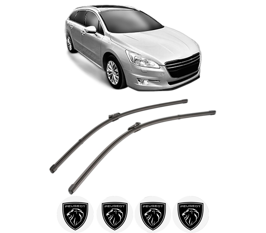 Set stergatoare auto PEUGEOT 508 SW Estate Van (8E_) din 2011-2018, pentru parbriz auto, 2 bucati, Valeo Silencio Xtrm, din cauciuc siliconat rezistent, 4 Stickere Auto PEUGEOT