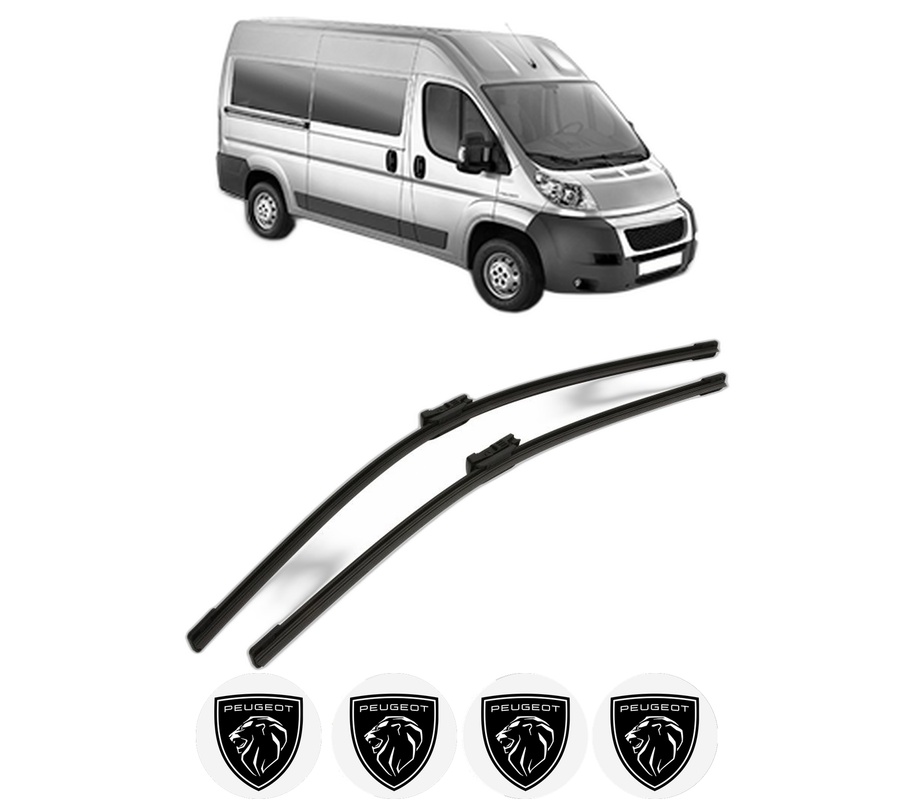 Set stergatoare auto PEUGEOT BOXER Bus din 2006-2023, pentru parbriz auto, 2 bucati, Bosch Aerotwin, din cauciuc siliconat rezistent, 4 Stickere Auto PEUGEOT