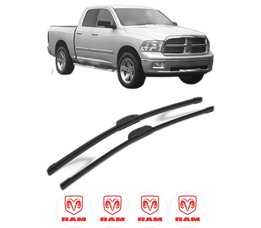 Set stergatoare auto RAM 1500 Extended Cab Pickup (DS) din 2013-2018, pentru parbriz auto, 2 bucati, Bosch Aerotwin Retrofit, din cauciuc siliconat rezistent, 4 Stickere Auto RAM