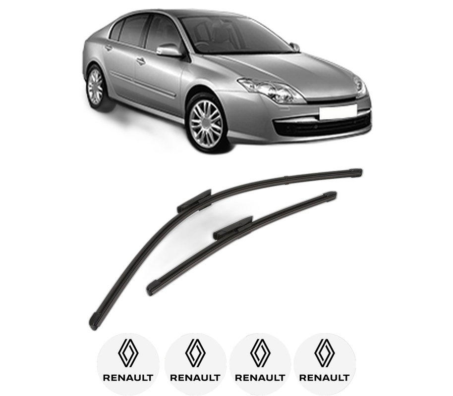 Set stergatoare auto RENAULT LAGUNA III (BT0/1) din 2007-2015, pentru parbriz auto, 2 bucati, Valeo Silencio Xtrm, din cauciuc siliconat rezistent, 4 Stickere Auto RENAULT