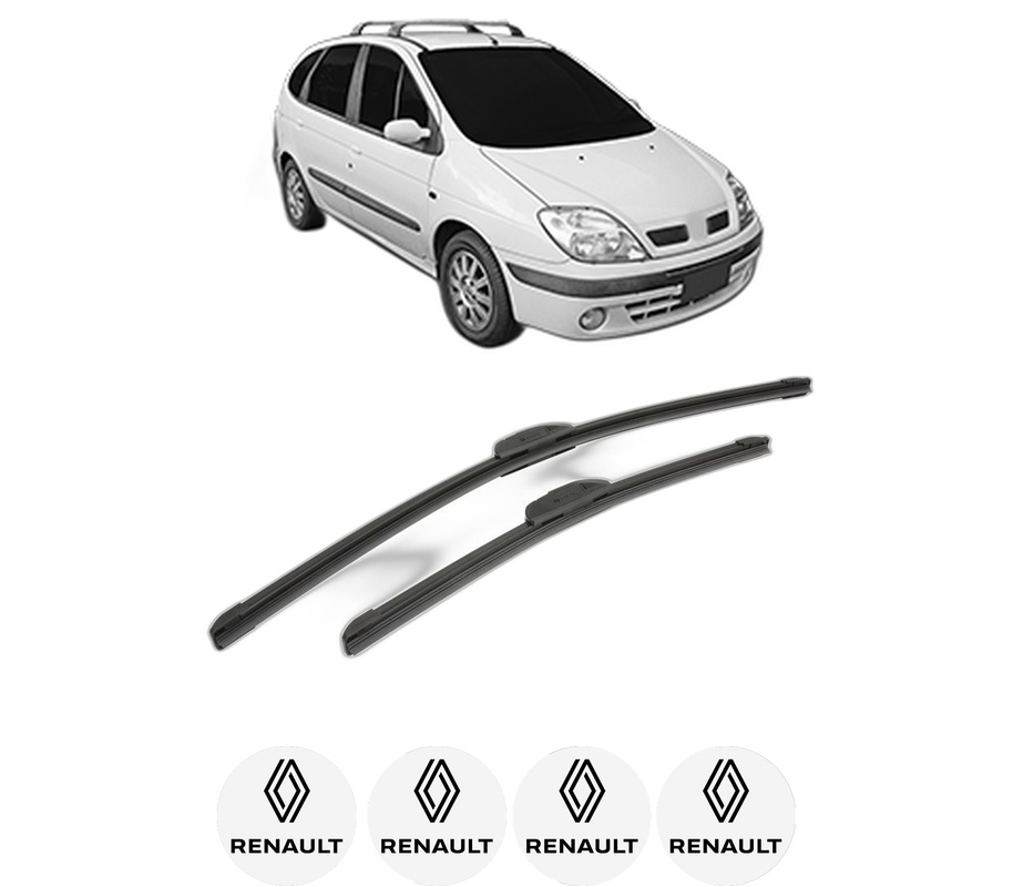 Set stergatoare auto RENAULT SCENIC I VAN (FA0_, JA0/1_) din 1999-2001, pentru parbriz auto, 2 bucati, Bosch Aerotwin Retrofit, din cauciuc siliconat rezistent, 4 Stickere Auto RENAULT