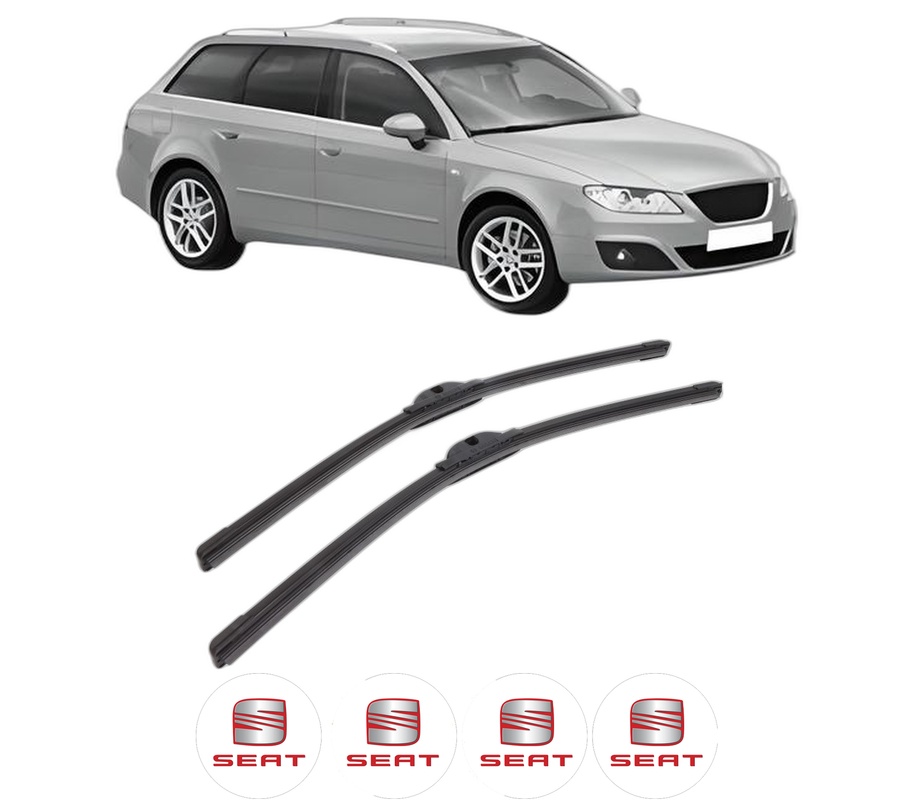 Set stergatoare auto SEAT EXEO ST (3R5) din 2009-2013, pentru parbriz auto, 2 bucati, Bosch Aerotwin, din cauciuc siliconat rezistent, 4 Stickere Auto SEAT