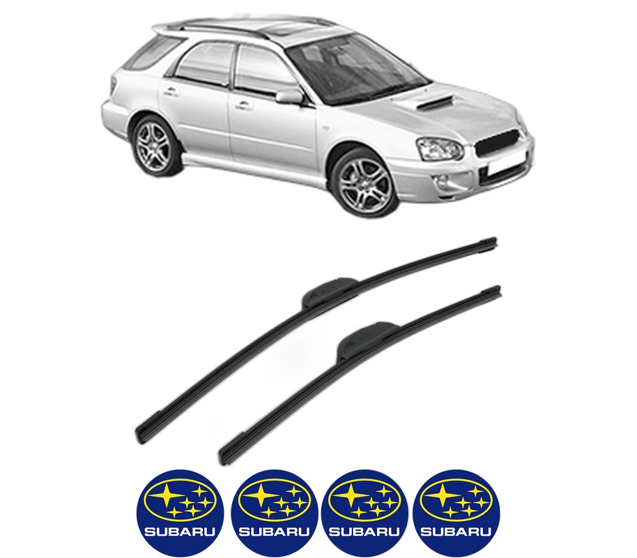 Set stergatoare auto SUBARU IMPREZA Estate (GG) din 2000-2006, pentru parbriz auto, 2 bucati, Bosch Aerotwin Retrofit, din cauciuc siliconat rezistent, 4 Stickere Auto SUBARU