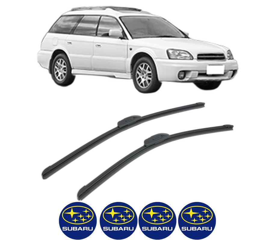 Set stergatoare auto SUBARU LEGACY III Estate (BH) din 1998-2000, pentru parbriz auto, 2 bucati, Bosch Aerotwin Retrofit, din cauciuc siliconat rezistent, 4 Stickere Auto SUBARU