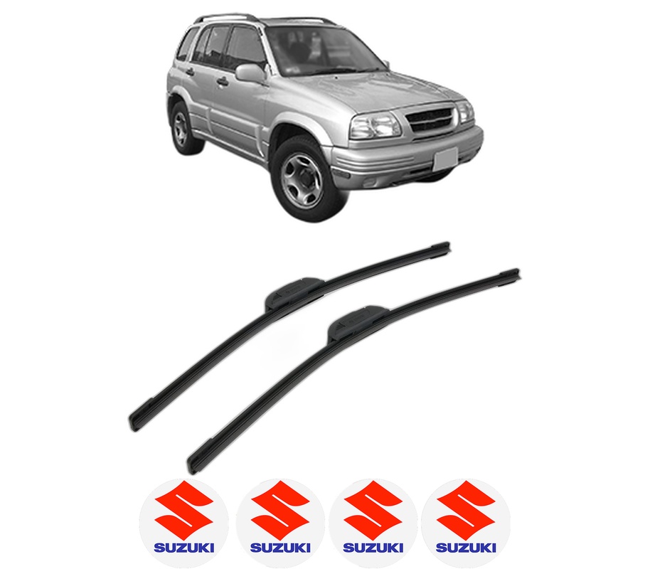 Set stergatoare auto SUZUKI GRAND VITARA I Open Off-Road Vehicle (GT) din 1998, pentru parbriz auto, 2 bucati, Bosch Aerotwin Retrofit, din cauciuc siliconat rezistent, 4 Stickere Auto SUZUKI