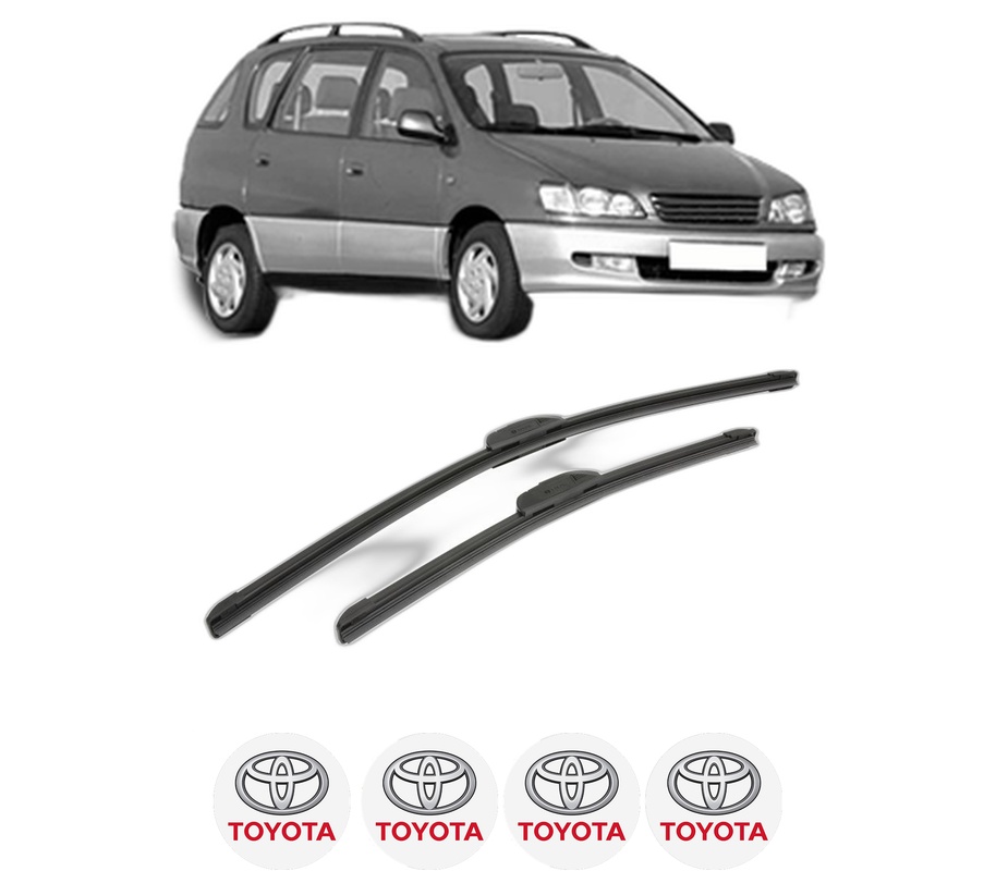 Set stergatoare auto TOYOTA PICNIC (_XM1_) din 1996-2001, pentru parbriz auto, 2 bucati, Bosch Aerotwin Retrofit, din cauciuc siliconat rezistent, 4 Stickere Auto TOYOTA