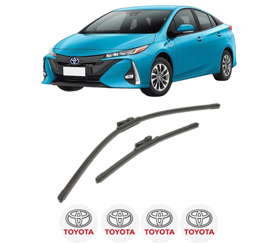 Set stergatoare auto TOYOTA PRIUS PHV (_W52_) din 2016-2022, pentru parbriz auto, 2 bucati, Bosch Aerotwin, din cauciuc siliconat rezistent, 4 Stickere Auto TOYOTA