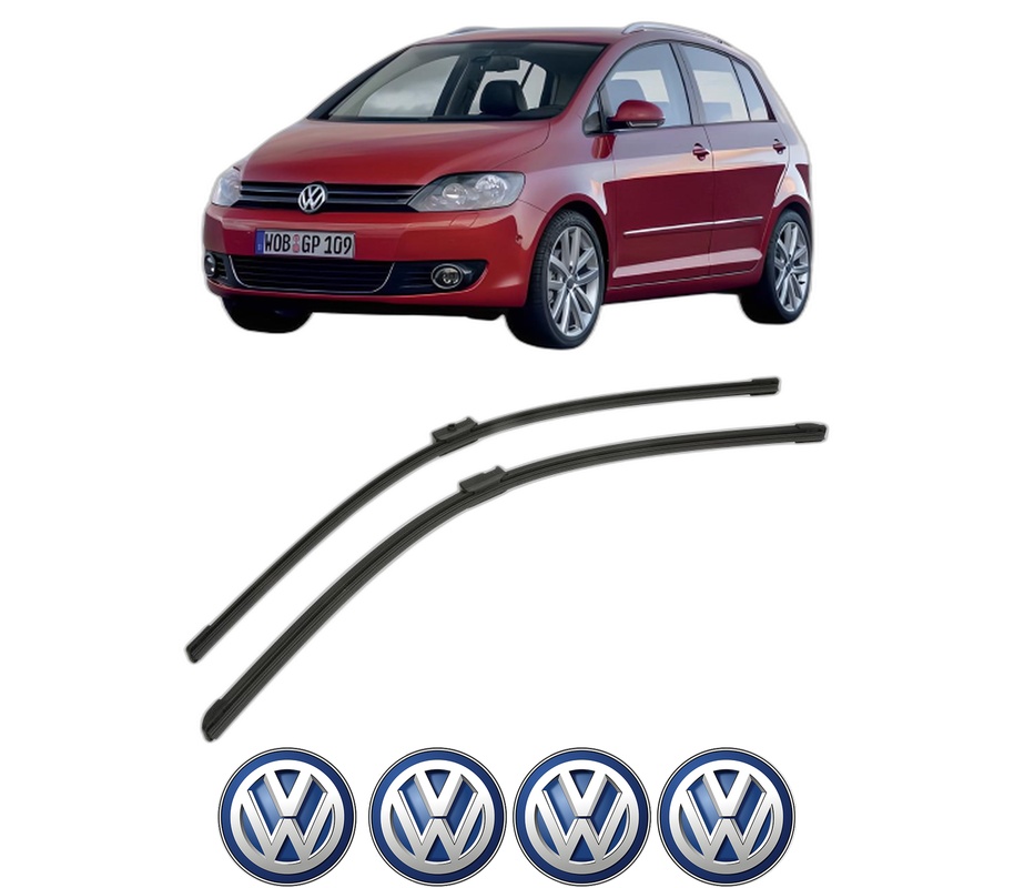Set stergatoare auto Volkswagen GOLF PLUS Van (521) din 2009, pentru parbriz auto, 2 bucati, Bosch Aerotwin, din cauciuc siliconat rezistent, 4 Stickere Auto Volkswagen