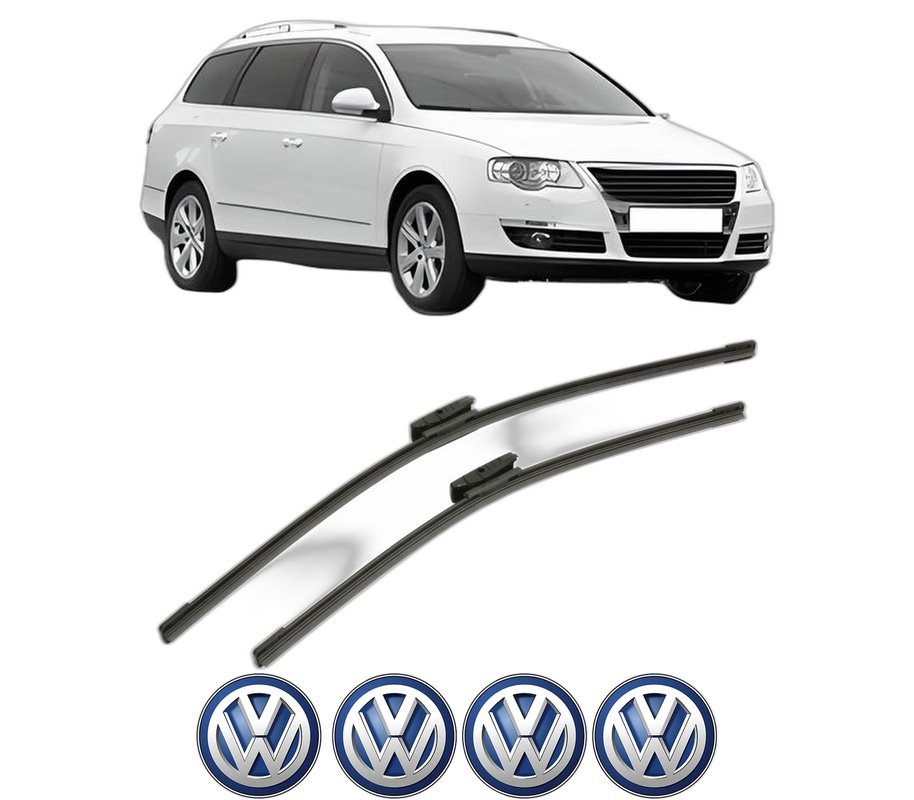 Set stergatoare auto Volkswagen PASSAT B6 Variant (3C5) din 2005-2011, pentru parbriz auto, 2 bucati, Bosch Aerotwin Multi, din cauciuc siliconat rezistent, 4 Stickere Auto Volkswagen