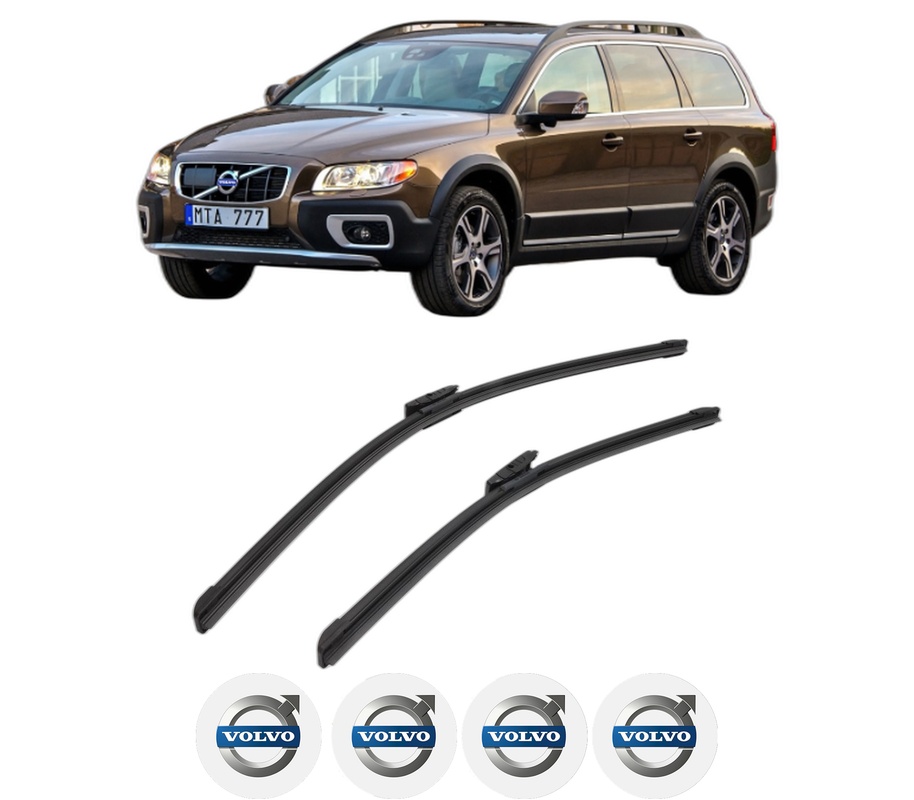 Set stergatoare auto VOLVO XC70 II VAN (136) din 2013-2016, pentru parbriz auto, 2 bucati, Bosch Aerotwin Multi, din cauciuc siliconat rezistent, 4 Stickere Auto VOLVO