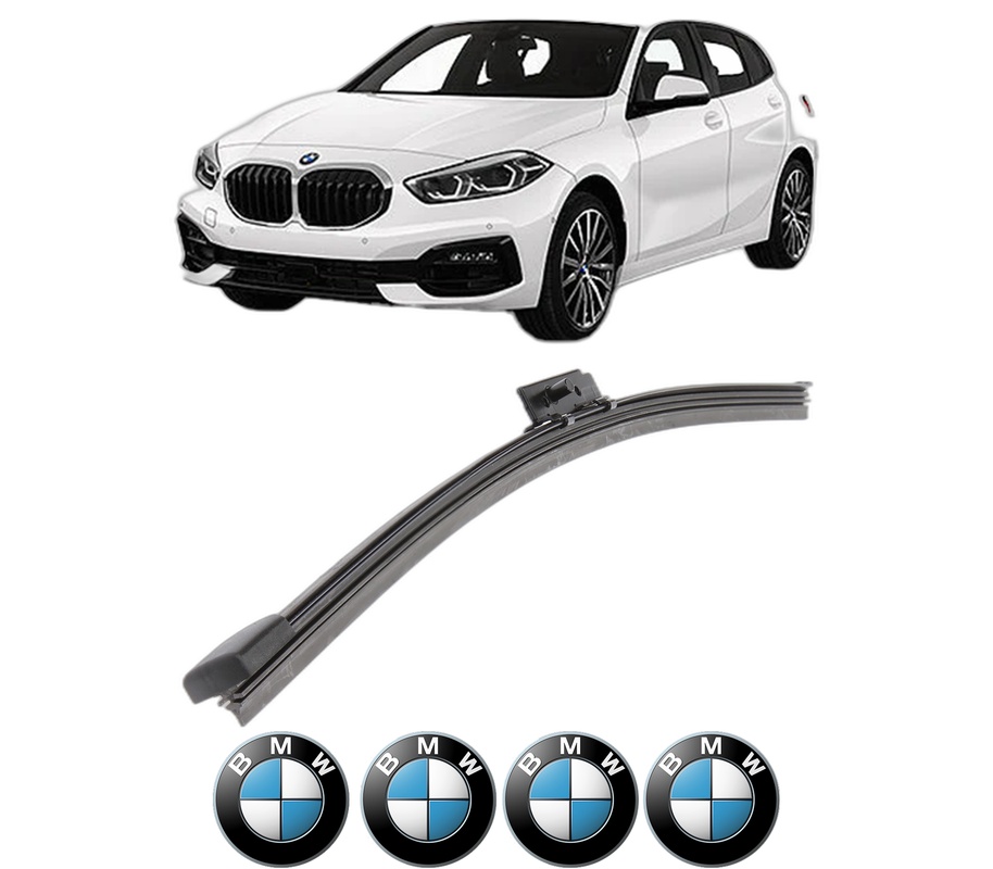 Stergator lamela spate BMW Seria 1 (F40) din 2019, pentru luneta auto, Bosch Aerotwin, din cauciuc siliconat rezistent, 4 Stickere Auto BMW