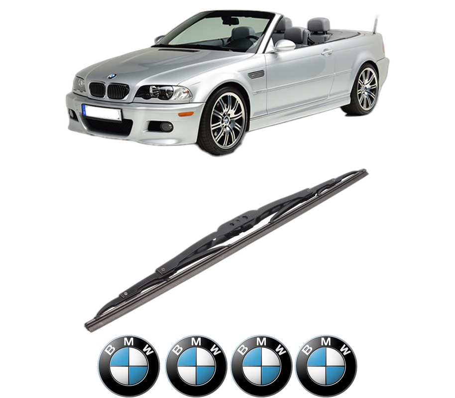 Stergator lamela spate BMW Seria 3 Compact (E46) din 2001 - 2005, pentru luneta auto, Bosch Twin, din cauciuc siliconat rezistent, 4 Stickere Auto BMW