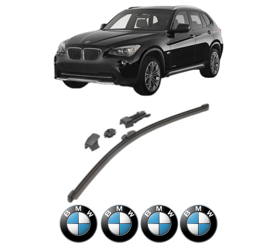 Stergator lamela spate BMW Seria X1 (E84) din 2009 - 2015, pentru luneta auto, Valeo HydroConnect, din cauciuc siliconat rezistent, 4 Stickere Auto BMW