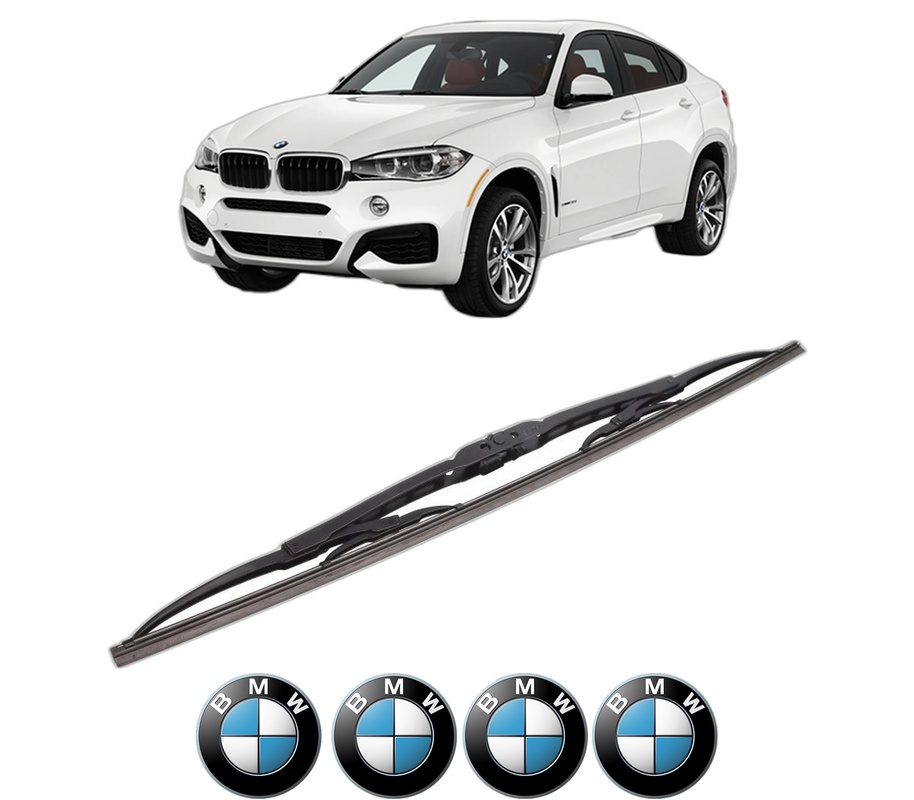 Stergator lamela spate BMW Seria X6 (F16, F86) din 2014 - 2019, pentru luneta auto, Bosch Twin, din cauciuc siliconat rezistent, 4 Stickere Auto BMW