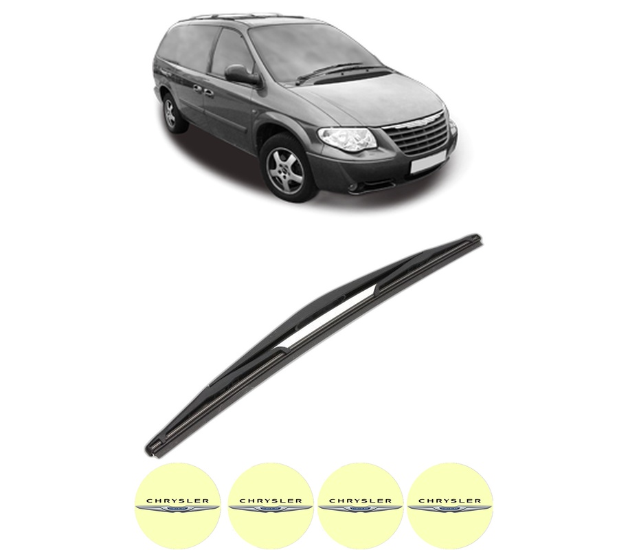 Stergator lamela spate CHRYSLER GRAND VOYAGER / VOYAGER IV (RG, RS) din 2000 - 2008, pentru luneta auto, Valeo Silencio, din cauciuc siliconat rezistent, 4 Stickere Auto CHRYSLER