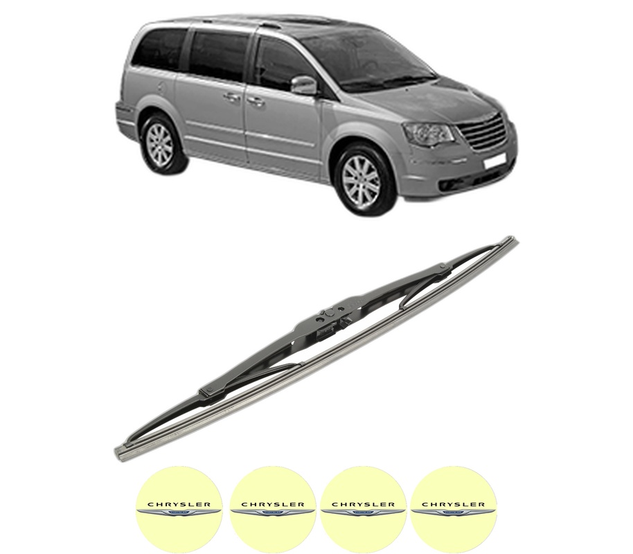 Stergator lamela spate CHRYSLER TOWN & COUNTRY din 2011 - 2016, pentru luneta auto, Bosch Twin, din cauciuc siliconat rezistent, 4 Stickere Auto CHRYSLER