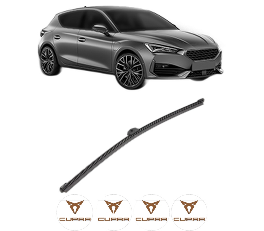 Stergator lamela spate CUPRA LEON (KL1, KU1, KUG) din 2020, pentru luneta auto, Valeo Silencio Xtrm, din cauciuc siliconat rezistent, 4 Stickere Auto CUPRA