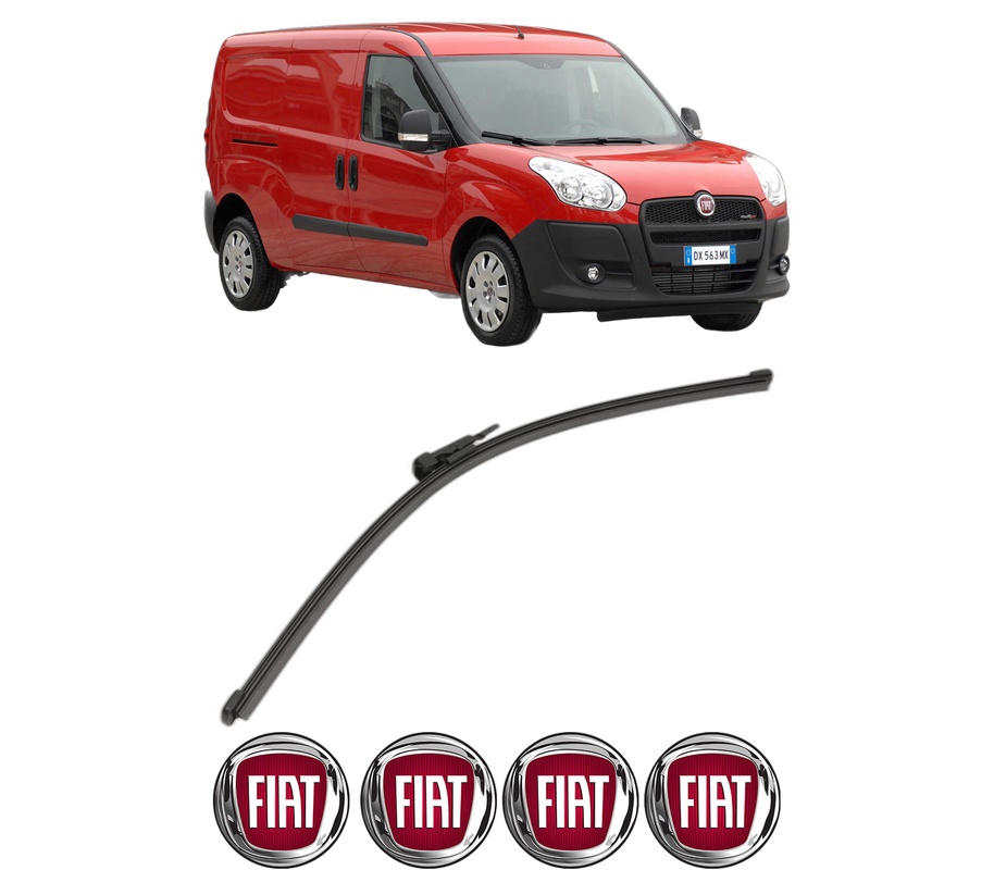 Stergator lamela spate FIAT DOBLO Cargo (263_) din 2010 - 2023, pentru luneta auto, Valeo Silencio Xtrm, din cauciuc siliconat rezistent, 4 Stickere Auto FIAT