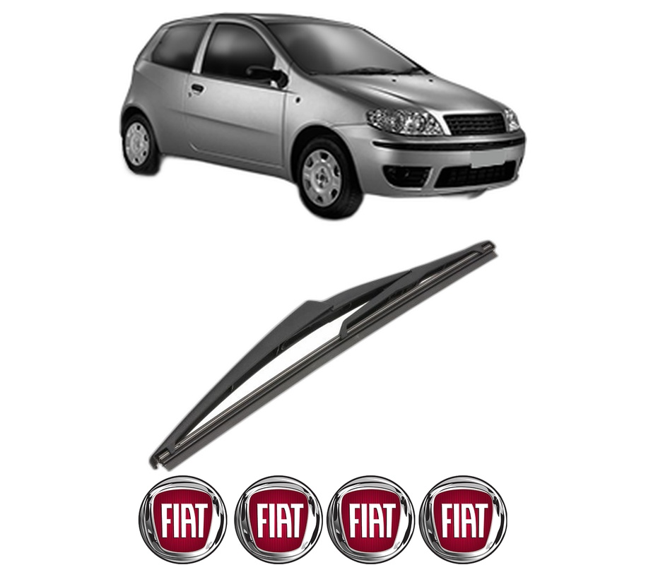 Stergator lamela spate FIAT PUNTO (188_) din 2007 - 2012, pentru luneta auto, Valeo Silencio, din cauciuc siliconat rezistent, 4 Stickere Auto FIAT