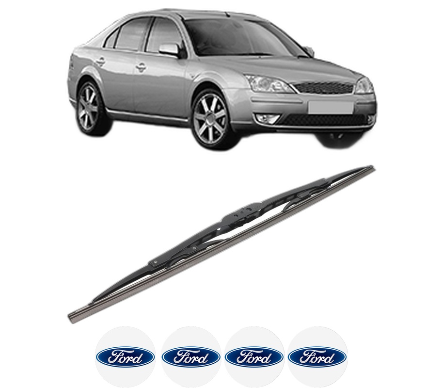 Stergator lamela spate FORD MONDEO III (B5Y) din 2000 - 2007, pentru luneta auto, Bosch Twin, din cauciuc siliconat rezistent, 4 Stickere Auto FORD