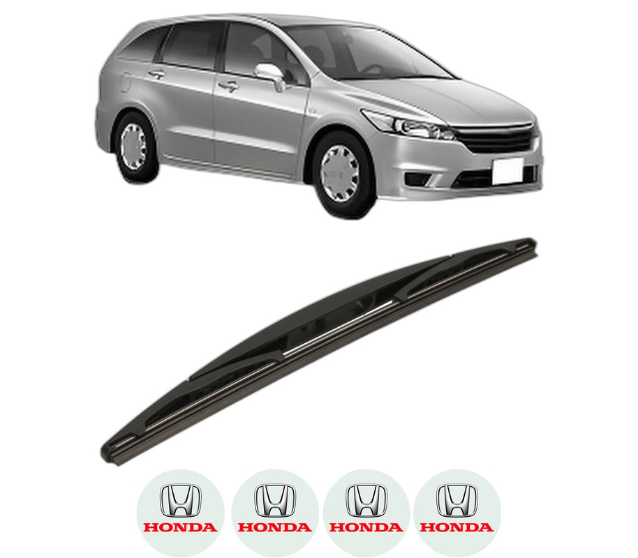 Stergator lamela spate HONDA STREAM (RN) din 2001 - 2006, pentru luneta auto, Bosch Twin, din cauciuc siliconat rezistent, 4 Stickere Auto HONDA