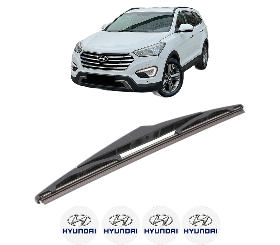Stergator lamela spate HYUNDAI GRAND SANTA FÉ din 2013 - 2018, pentru luneta auto, Bosch Twin, din cauciuc siliconat rezistent, 4 Stickere Auto HYUNDAI