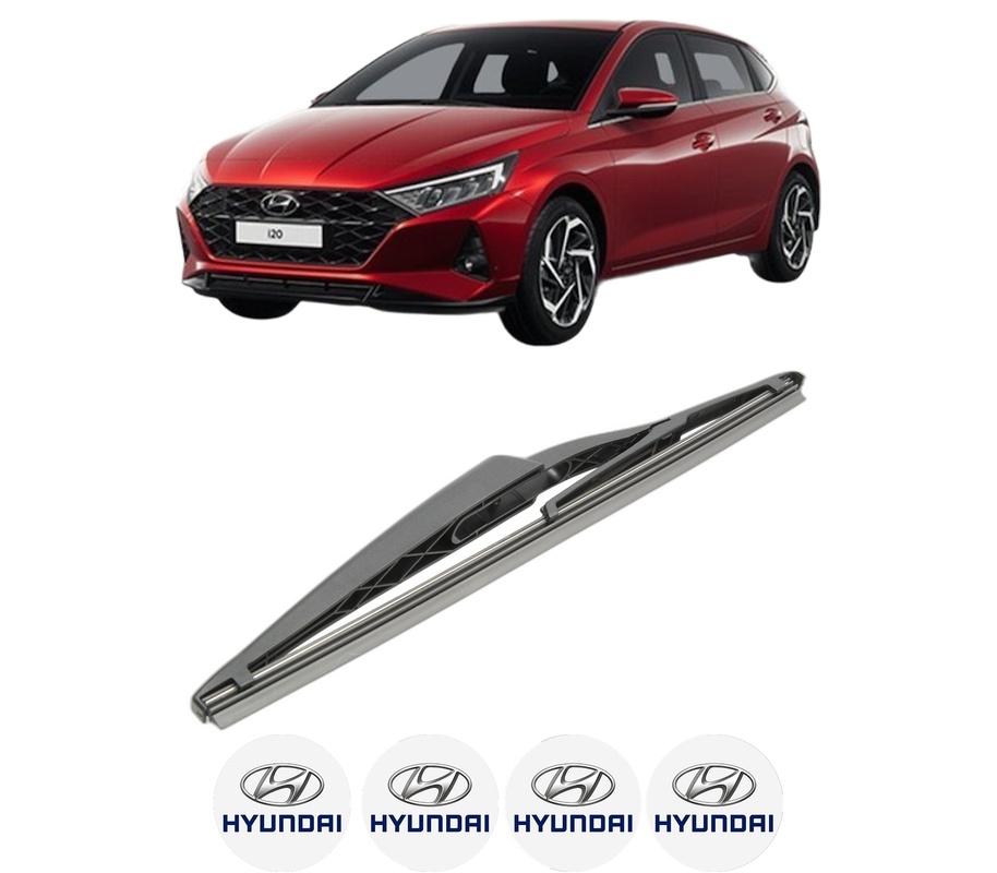 Stergator lamela spate HYUNDAI i20 III (BC3, BI3) din 2020, pentru luneta auto, Bosch Twin, din cauciuc siliconat rezistent, 4 Stickere Auto HYUNDAI