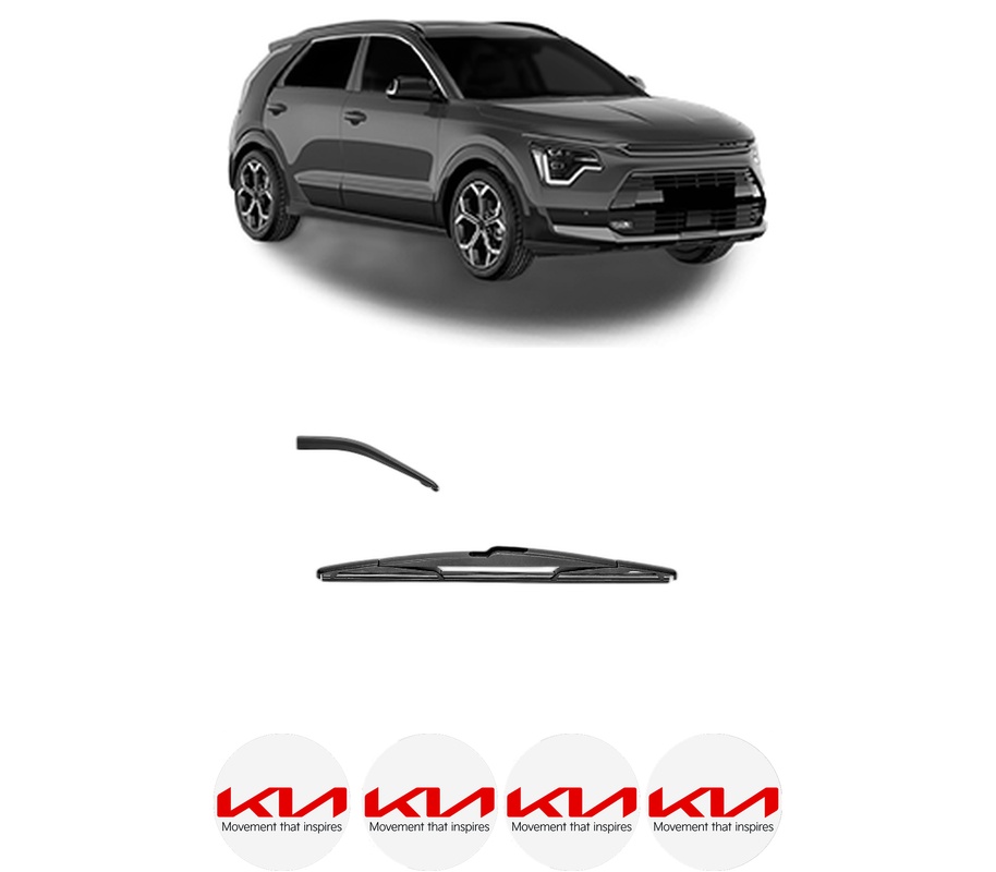 Stergator lamela spate KIA NIRO II (SG2) din 2022, pentru luneta auto, Valeo Silencio, din cauciuc siliconat rezistent, 4 Stickere Auto KIA