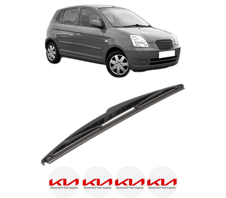 Stergator lamela spate KIA PICANTO I (SA) din 2004 - 2011, pentru luneta auto, Bosch Twin, din cauciuc siliconat rezistent, 4 Stickere Auto KIA