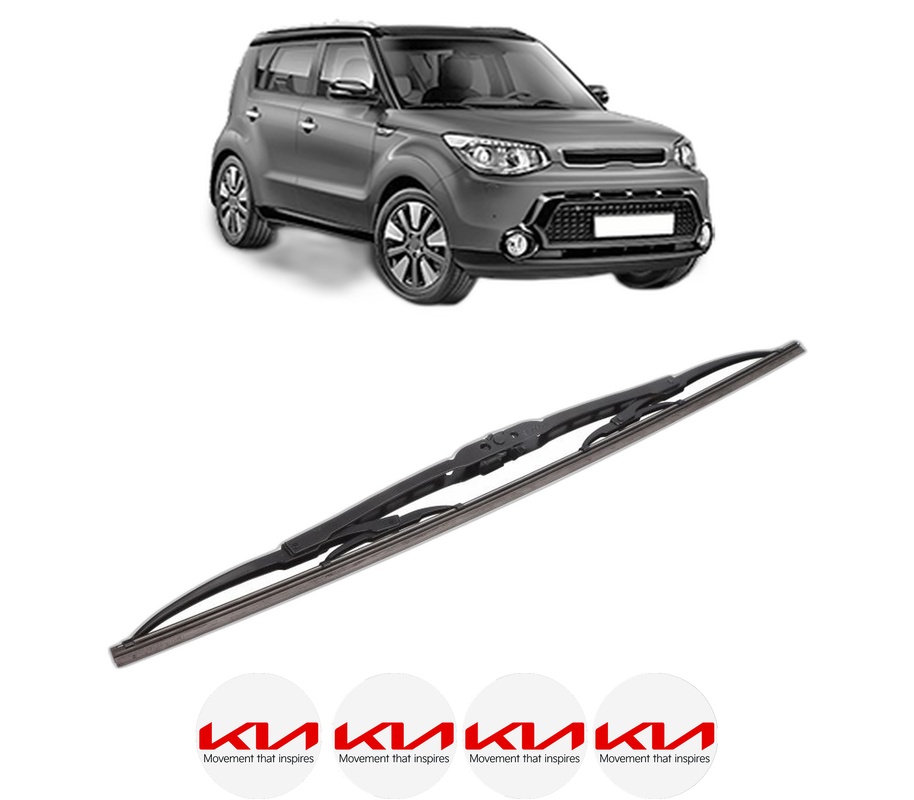 Stergator lamela spate KIA SOUL II (PS) din 2014 - 2018, pentru luneta auto, Bosch Twin, din cauciuc siliconat rezistent, 4 Stickere Auto KIA