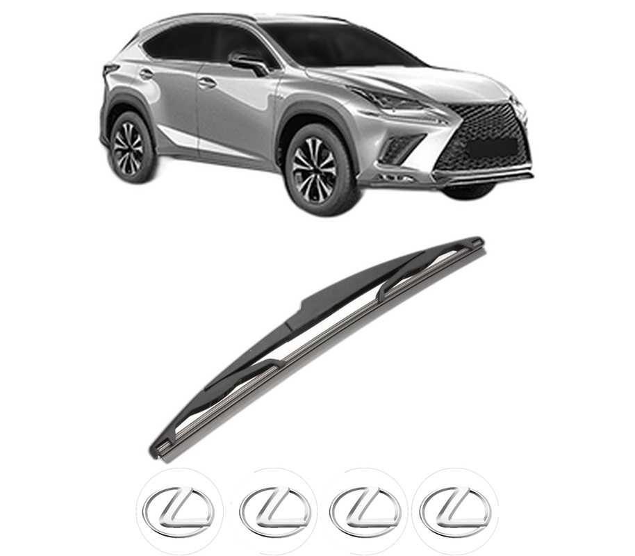 Stergator lamela spate LEXUS NX II (_A2_, _H2_) din 2021, pentru luneta auto, Valeo Silencio, din cauciuc siliconat rezistent, 4 Stickere Auto LEXUS